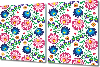 Produktbild von Glas-Herdabdeckplatte Glaskeramikkochfeld-Abdeckung Spritzschutz - 2x 40x52 cm - Volkspolnisch Bunte