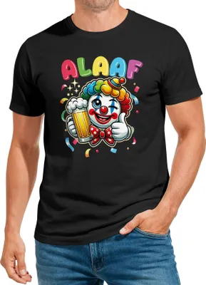 Produktbild von Herren T-Shirt Fasching Karneval Clown Alaaf Helau Verkleidung Last Minute Faschingskostüme Männer Funshirt Moonworks®