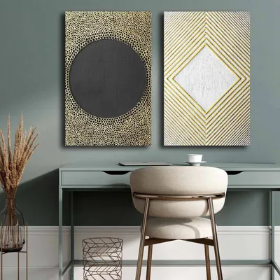 Obrázok produktu pre Wallity, 2P4570GSC-003, Dekoratívny obraz na plátne (2 ks), Viacfarebné, 100 % plátno, 95 x 70 cm