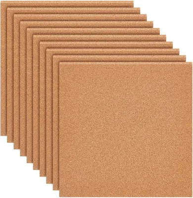 Produktbild von Korkplatten - 8 Stück - 30 x 30 cm - Natürliches Material - 3 mm dick