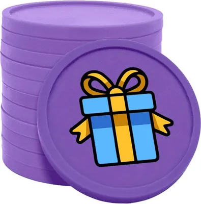 Immagine prodotto di Monete regalo CombiCraft viola Ø29mm stampate su un lato - 100 pezzi
