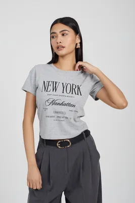 Immagine prodotto di Maglietta Brave Soul Buddy New York Baby da donna 1859 (L) (Grigio screziato/nero)