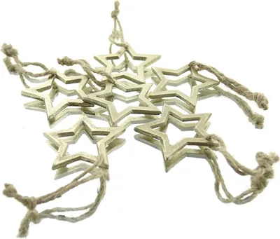 Produktbild von Weihnachtsanhänger Sterne Goldfarben Ø 5 cm aus Metall - 6er Pack