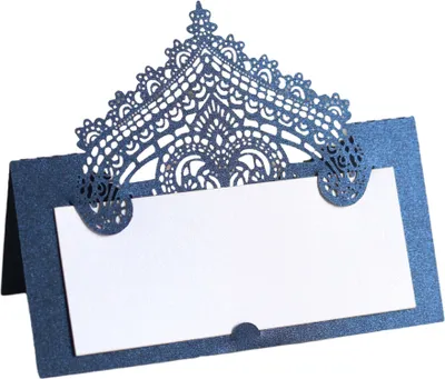 Image de 50 Counts Laser Cut Cartes de Table, 9cm Cartes de Table Pour Mariage Greenery Seating Cartes de Table Tente Blanche, Cartes de Nom Pliables(navz)