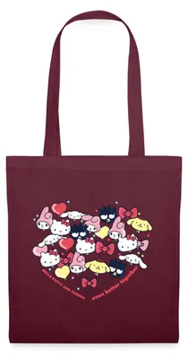 Produktbild von Spreadshirt Hello Kitty And Friends Ballons Stoffbeutel, One size, Burgunderrot