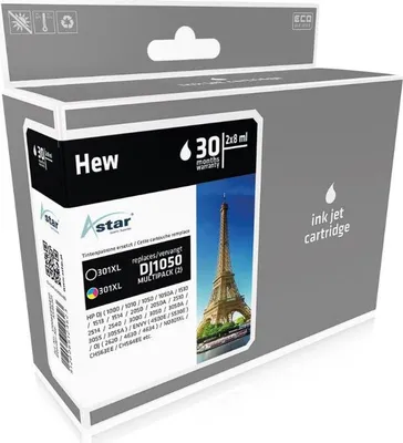 Image de Astar - Lot de 2 - noir, couleur - cartouche d'encre - pour HP Deskjet 15XX, 2050A J510, 2054A J510, 25XX, Envy 45XX, 55XX, Officejet 26XX, 4634 (AS46301)