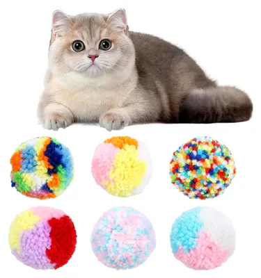 Produktbild von Katzenspielzeug, Bälle, mehrfarbig, für Katzen, interaktives Spielzeug, 6 Stück