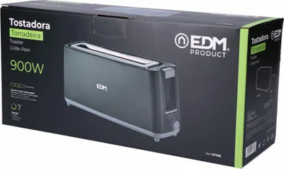 Immagine prodotto di EDM Tostapane Design Nero Lungo 900 W