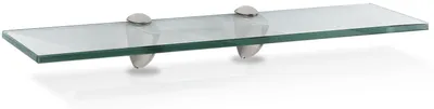 Produktbild von ISOISL Glasregal 50 x 10 cm mit Halterungen, Klarglas Wandregal als Badregal, Glasboden Ablage für Bad, Küche und Wohnzimmer