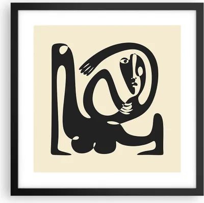 Produktbild von Gerahmtes Poster - Schwarzer Rahmen - Surreal Charakter Kontrast - 40x40 cm - Wand Bild - Wanddeko - Wandbilder - Kunstposter - Wandposter - Bilderrahmen - Bilder - Kunstdruck - P2BAC40x40-4615
