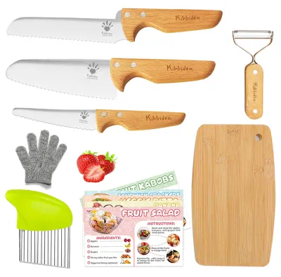 Kindermessenset 12-teilig, Edelstahl, Buchenholzgriff, ab 3 Jahren