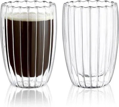 Immagine prodotto di bicchieri da caffè Ripple a doppia parete da 450 ml - Set di 2 tazze termiche isolate per cappuccino macchiato - Bicchieri da latte resistenti al calore