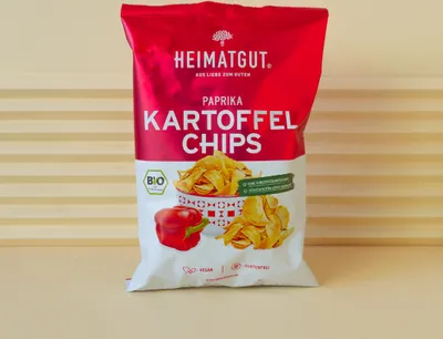 Produktbild von HEIMATGUT – Kartoffelchips Paprika, vegan und frei von Zusatzstoffen – 1 x 125g