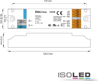 Produktbild von ISOLED 115517 DALI-2 Bus-Spannungsversorgung 128mA, 100-240V AC