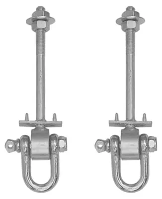 Imagen del producto de Ganchos para columpios, tipo D, de acero galvanizado, M12 x 120 mm, 2 unidades, para jardín y parques infantiles