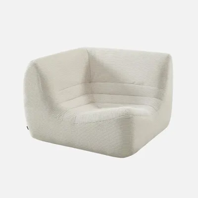 Produktbild von sweeek - Eck-Sessel mit Cordbezug, 1-Sitzer - Creme