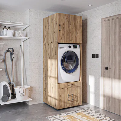 Produktbild von Roomart Waschmaschinen-Überbauschrank 67 cm breit, Eiche