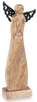 Immagine prodotto di Statuetta di angelo natalizio in legno di mango, 34 cm
