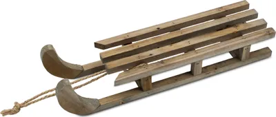 Immagine prodotto di Slitta decorativa in legno naturale con corda - 46 x 12 cm - Slitta decorativa in legno con corda naturale per l'artigianato e la decorazione