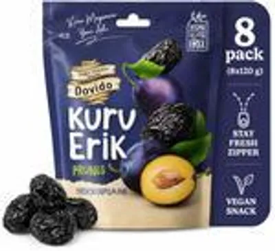 Produktbild von Dovido Backpflaumen 120 g ungeschwefelt ohne Zuckerzusatz vegan 8er-Pack