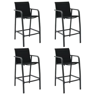 Image de Chaises de bar de jardin lot de 4 Noir Textilène