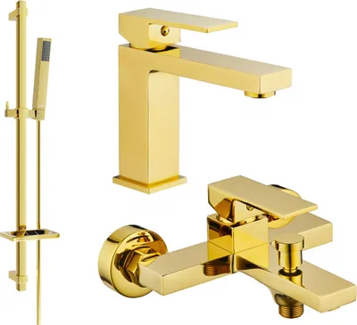 Produktbild von Mexen Uno DQ77 Badewannenset, Gold - 71403DQ77-50