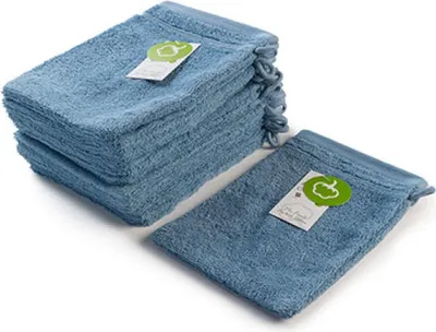 Produktbild von A&R 501.50 | Organic Washing Glove - Waschhandschuh aus Baumwolle - Farbe: Blue - Größe: 16 x 22 cm