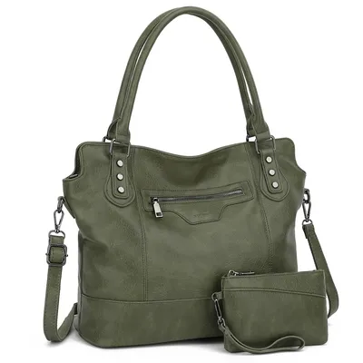 Produktbild von Handtasche Damen Schultertasche - Set Shopper Umhängetasche Henkeltasche Mit abnehmbarem Schultergurt für Einkauf Reise Büro Schule