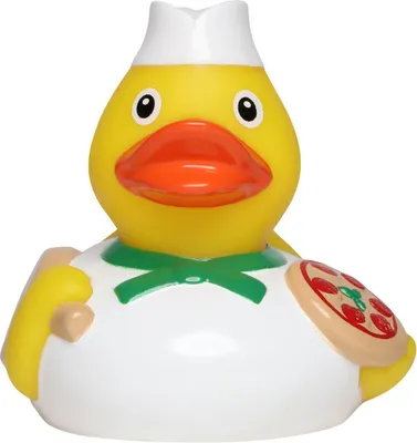 Produktbild von Pizzabäcker Quietscheente Badeente Berufsente ca. 8 cm gross