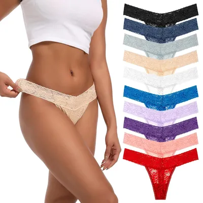 Imagen del producto de Braga de encaje de cintura alta y diseño sensual para mujer