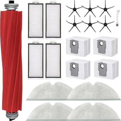 Produktbild von 20-teiliges Zubehörset für Q7+/Q7 MAX+ Staubsauger | 1 Hauptbürste, 6 Seitenbürsten, 4 Filter, 4 Wischtücher, 4 Staubbeutel, 1 Reinigungsbürste