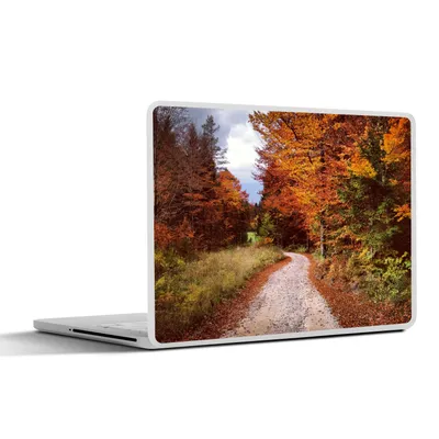 Produktbild von MuchoWow® Laptop Aufkleber Sticker Cover Herbst - Herbstblätter - Weg - Wald 25x18 cm - Laptop-Deko