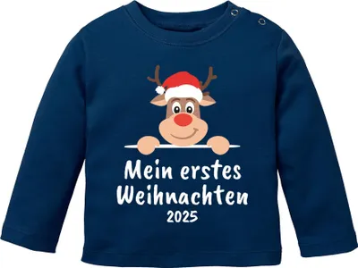 Produktbild von Baby Langarmshirt Mein erstes Weihnachten 2025 Rentier XMAS Outfit Newborn Einjährige Jungen Mädche MoonWorks®