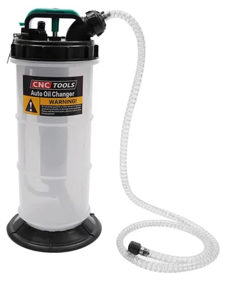 Produktbild von Manuelle Ölabsaugpumpe - Ölwechselgerät - 5,3 l Volumen - 4 Schläuche - PP-Behälter - Für Auto, Motorrad, Rasenmäher - Weiß