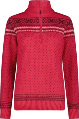 Produktbild von CMP Knitted Damen Pullover mit Wolle und Half Zip Reißverschluss pink 38