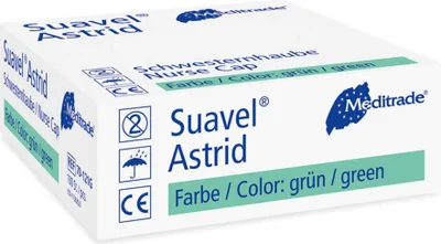 Produktbild von Meditrade® unisex Baretthauben Suavel® Astrid weiß Größe L 100 St.