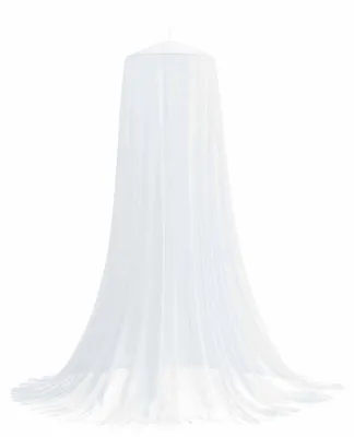 Zdjęcie produktu dla vidaXL Moskitiera na łóżko, 3 szt., 156 oczek, biała, Ø 56 x 220 cm