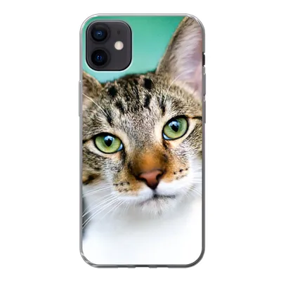 Produktbild von MuchoWow® Handyhülle Schutzhülle Hülle für iPhone 12 mini Katze - Porträt - Augen Silikon Softcase Handy Hülle - Bild