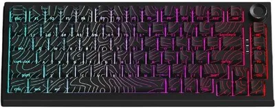 Zdjęcie produktu dla Mechaniczna klawiatura gamingowa z 83 klawiszami, podświetleniem RGB, trzema trybami pracy, możliwością wymiany przełączników oraz w kolorze czarnym