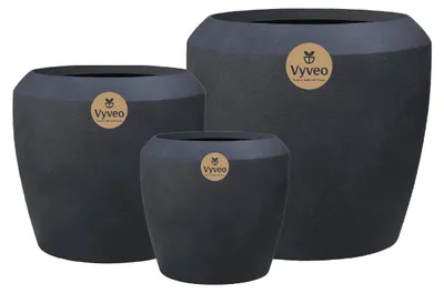 Produktbild von Vyveo - Blumentopf Liora - Schwarz - Set van 3