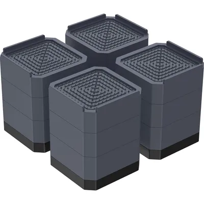 Produktbild von 4er Set Möbelfüße 3-Layer Abnehmbare Verstellbare Heavy-Duty Möbelerhöher 4 Zoll Quadratische Möbelerhöhung Möbel Höhe Extender für Sofa Tabelle Grau