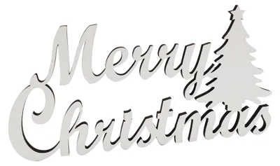 Holzschriftzug Merry Christmas, 20 cm, weiß, Weihnachtsdeko