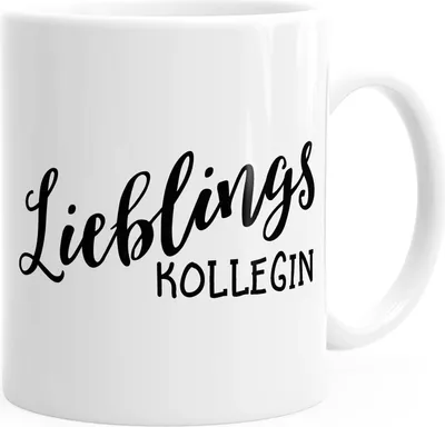 Produktbild von Kaffee-Tasse Lieblingskollegin Geschenk Freundschaft Kollege Arbeitskollegin Büro MoonWorks® weiß unisize