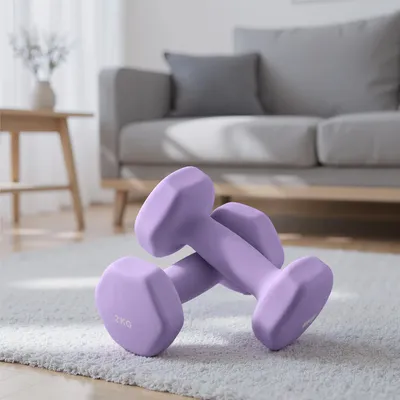 Produktbild von SONGMICS Hanteln, 2er Set, 2 x 2 kg, Hantelset, Kurzhanteln, Hexagon, Neopren-Beschichtung, Krafttraining, Workout, Fitnesstraining, für Zuhause