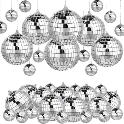 Imagen del producto de Conjunto de mini bolas espejo, 20 unidades, de 2 a 6 cm, para la decoración de fiestas