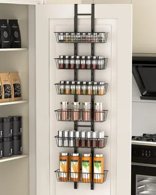 Zdjęcie produktu dla Organizer na drzwi, 6 półek, metalowy, regulowany, szafka składana