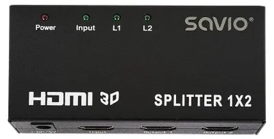 Produktbild von Savio CL-42, HDMI, 2x HDMI, 1920 x 1080 Pixel, Schwarz, Metall, 36 Bit