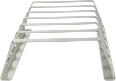 Image de Support de côtes en acier inoxydable | RibRack - pour 6 spareribs croustillants de tous les côtés au barbecue & au four