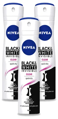 Produktbild von 3 x Nivea Deospray Invisible Black & White - 150 ml - Vorteilspackung - 3 Stücke