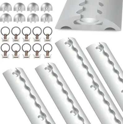 Produktbild von Zurrschiene Airlineschiene halbrund 4x1 Meter Transportschiene Ankerschiene Set Single Fitting Endkappen Endfitting